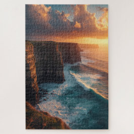 Quebra-cabeça Coastal Cliff Sunset Jigsaw Puzzle