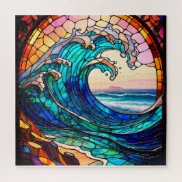 Quebra-cabeça Coastal Stained Glass Jigsaw Puzzle