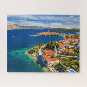 Quebra-cabeça Coastline Korcula Town, Korcula Island, Croácia