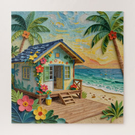 Quebra-cabeça Cobertor de Casa de Praia Oceânica