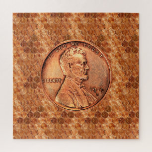 Quebra-cabeça Cobre Abraham Lincoln, 1 centavo de cobre