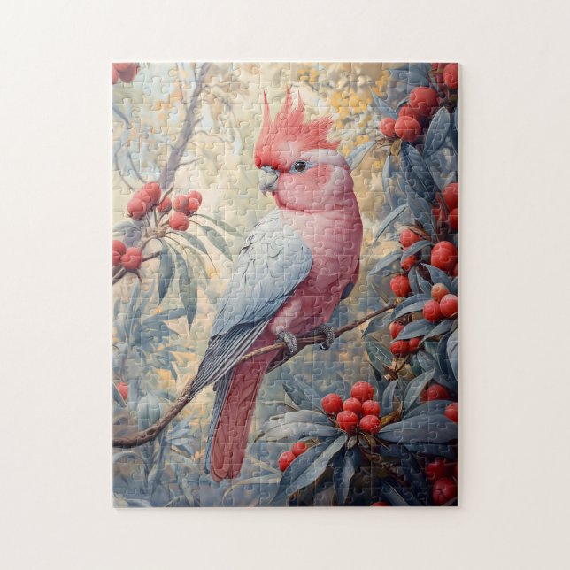 Quebra-cabeça Cockatoo Galah Rosa Vibrante (Vertical)