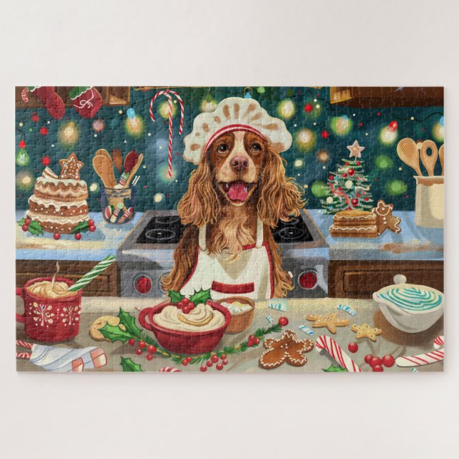 Quebra-cabeça Cocker Spaniel Confeitaria de Férias: Natal Festiv (Horizontal)