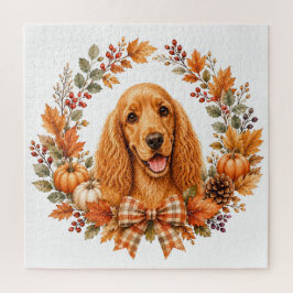 Quebra-cabeça Cocker Spaniel Coroa de Outono