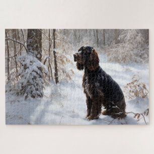 Quebra-cabeça Cocker Spaniel Deixe Nevar Natal