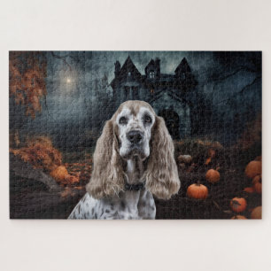 Quebra-cabeça Cocker Spaniel Dia das Bruxas Assustador