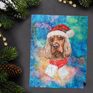 Quebra-cabeça Cocker Spaniel Inglês Raça Cachorro Natal