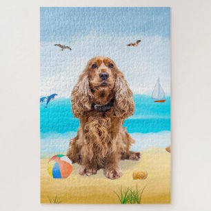 Quebra-cabeça Cocker Spaniel no Beach