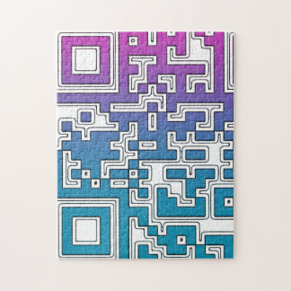 Quebra-cabeça Código QR - Azul Roxo