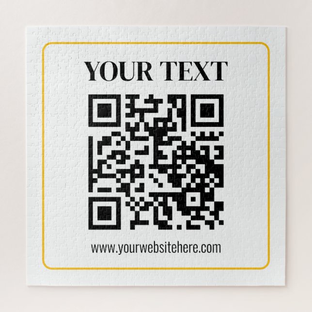 Quebra-cabeça Código QR e texto editáveis com borda de ouro amar (Vertical)