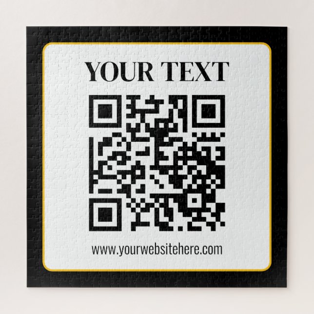 Quebra-cabeça Código QR empresarial com texto superior e inferio (Vertical)
