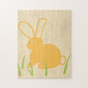 Quebra-cabeça Coelhinho Amarelo e Grama Verde por Chariklia Zarr