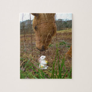 Quebra-cabeça coelhinho de cavalo e Primavera