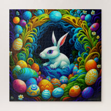 Coelhinho de Páscoa surrealista com Ovos
