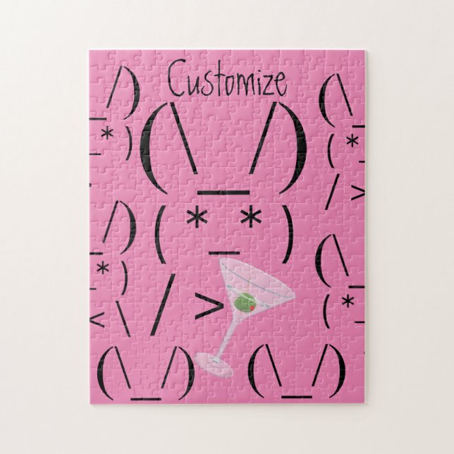 Quebra-cabeça Coelho Ascii Bonito segurando martini Thunder_Cove (Vertical)