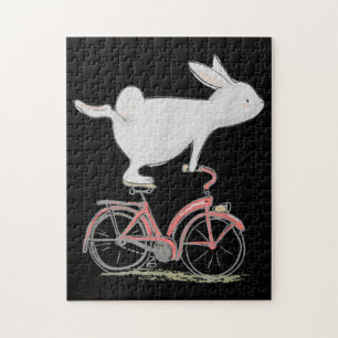 Quebra-cabeça Coelho Bonito Na Bicicleta De Ciclo De Bicicleta