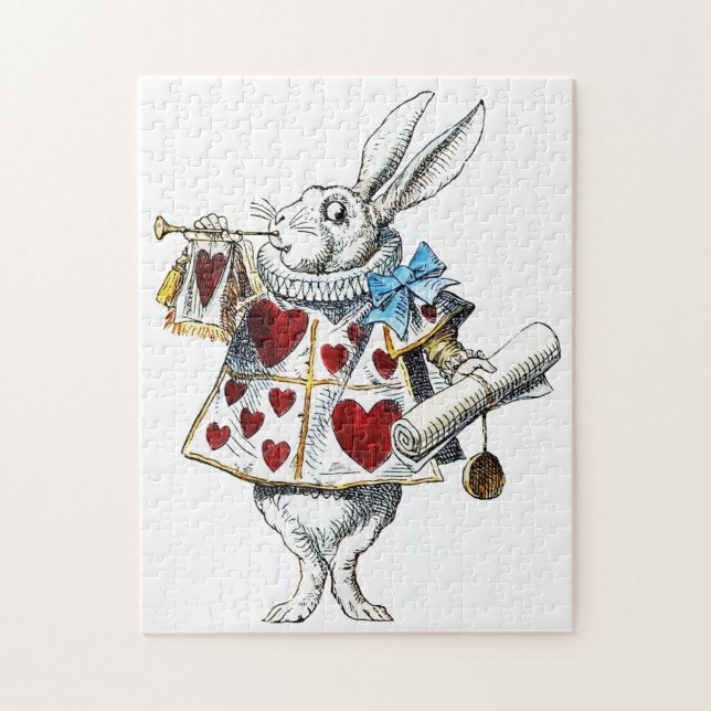 Quebra-cabeça Coelho Branco Alice no País das Maravilhas Coelho  (Vertical)