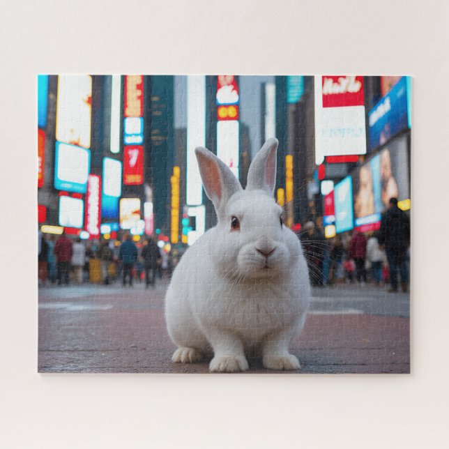 Quebra-cabeça Coelho Branco na Times Square (Horizontal)