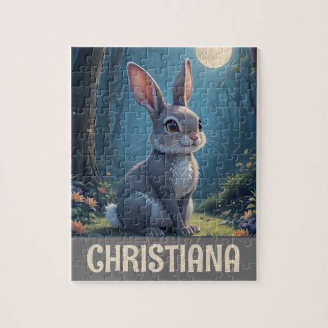 Quebra-cabeça Coelho Coelho Caprichoso Personalizado (Vertical)