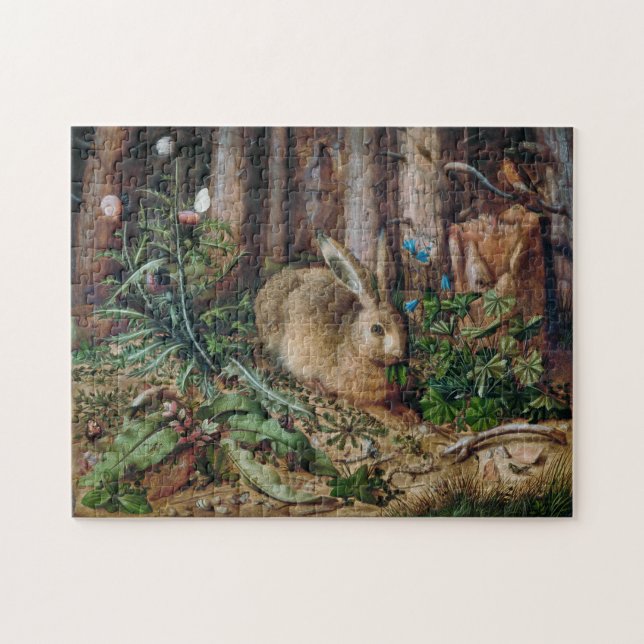 Quebra-cabeça Coelho da Floresta Rústica da Floresta (Horizontal)