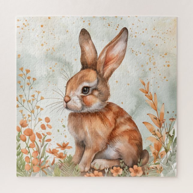 Quebra-cabeça Coelho Fofo de Primavera (Vertical)