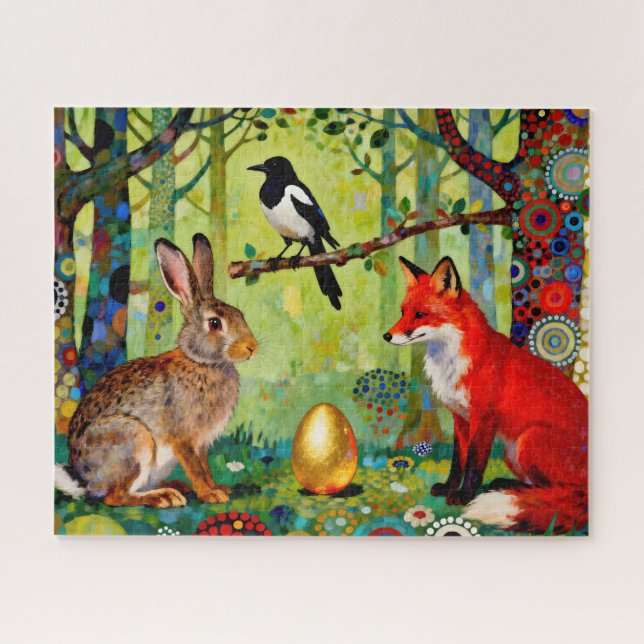 Quebra-cabeça Coelho, Pega, Raposa e “O Segredo da Floresta” (Horizontal)