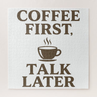 Quebra-cabeça Coffee First Talk Later Vintage Coffee Lover