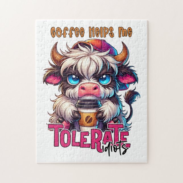 Quebra-cabeça Coffee Helps Me Tolerate Idiots  (Vertical)