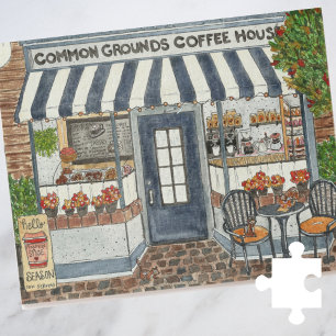 Quebra-cabeça Coffee House Watercolor