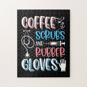 Quebra-cabeça COFFEE SCRUBS RUBBER GLOVES RN Nurse registrada