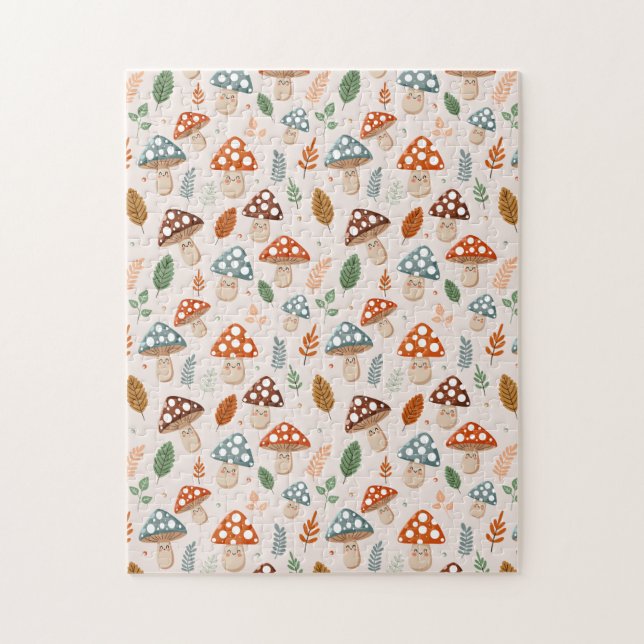 Quebra-cabeça Cogumelo, Folhagem de outono, Nature Patten (Vertical)