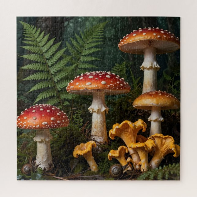Quebra-cabeça Cogumelos Fly Agaric Floresta Botânica (Vertical)