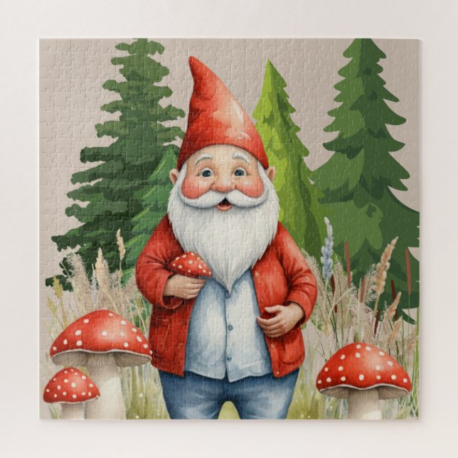 Quebra-cabeça Cogumelos Vermelhos Gnome (Vertical)