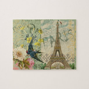 Quebra-cabeça Colagem da arte gráfica do viagem de Paris France