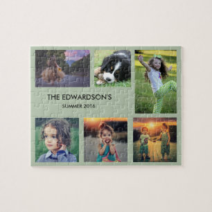 Quebra-cabeça Colagem da família 6 nomes das fotos e de família