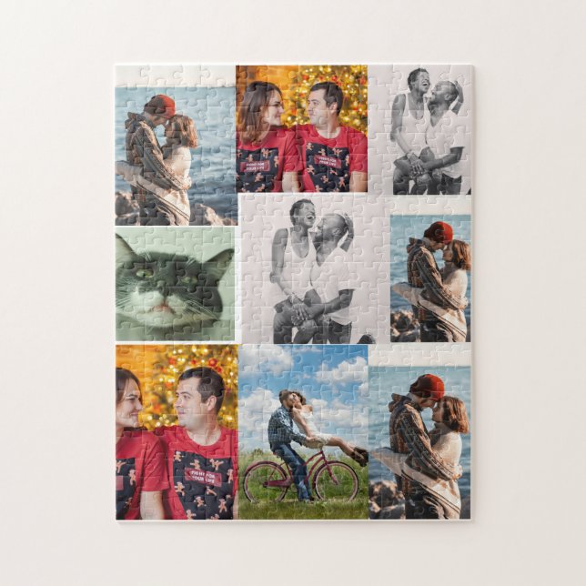 Quebra-cabeça Colagem de 9 Fotos Personalizada (Vertical)