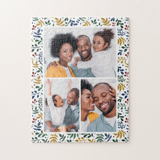 Quebra-cabeça Colagem de Fotografias Colorida em Três Botânicos (Vertical)