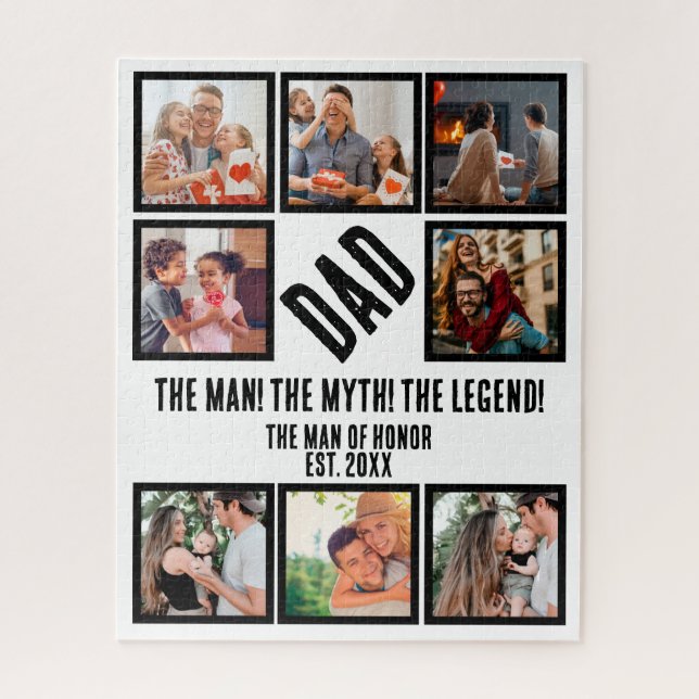 Quebra-cabeça Colagem de Fotografias com Oferta de Pai Engraçado (Vertical)