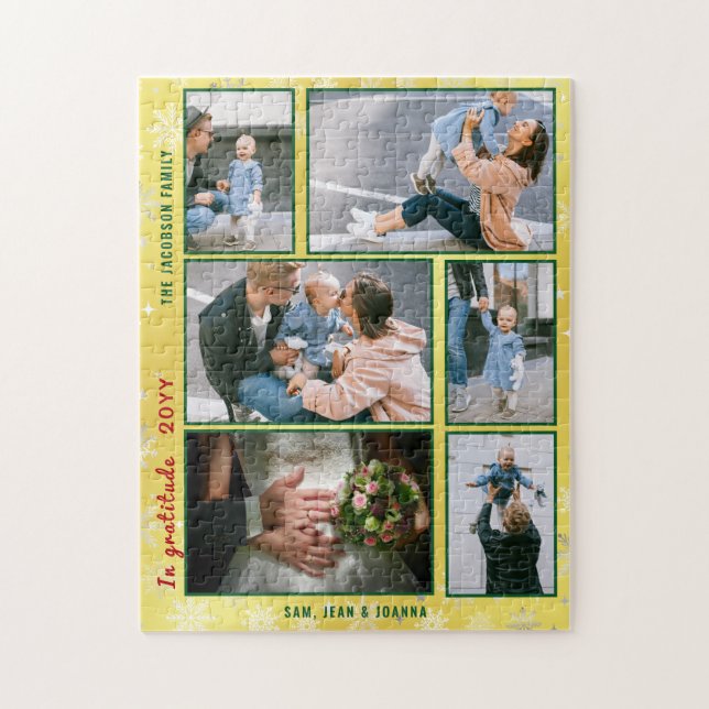 Quebra-cabeça Colagem de Fotografias da Família 6 Ouro de Imagen (Vertical)