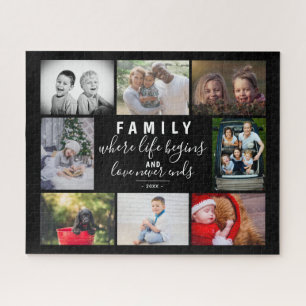 Quebra-cabeça Colagem de Fotografias da Família 8 a Dizer Script