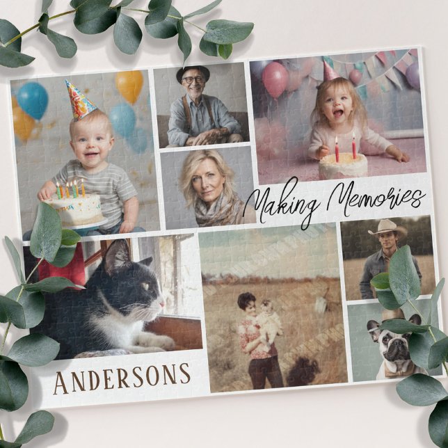 Quebra-cabeça Colagem de Fotografias da Família 8 com Texto (Criador carregado)