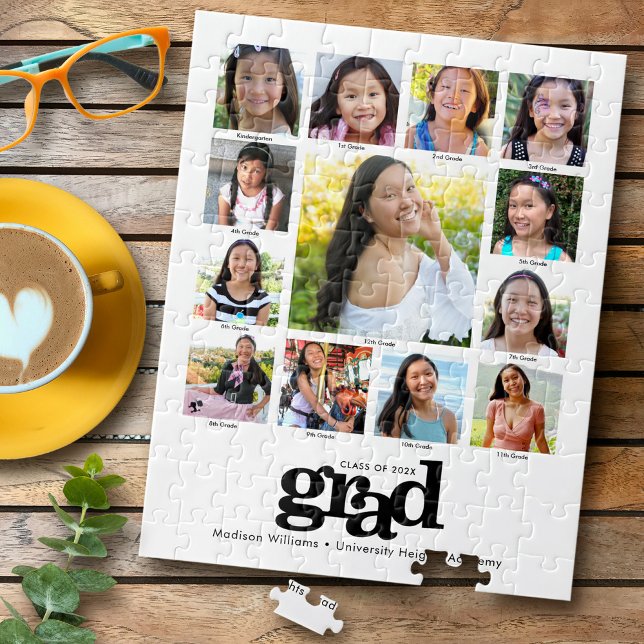 Quebra-cabeça Colagem de Fotografias K-12 Moderna - Branco Preto (Criador carregado)