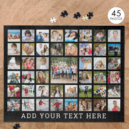 Quebra-cabeça Colagem de Fotos 45 Fotos Personalizadas Preto