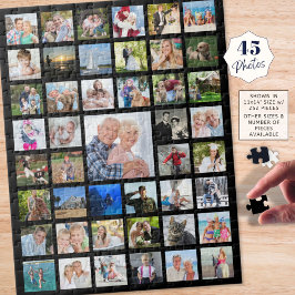 Quebra-cabeça Colagem de Fotos 45 Imagens Preta