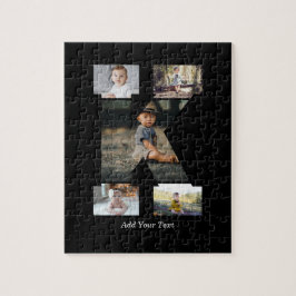 Quebra-cabeça Colagem de Fotos com Letra K em Preto e Branco