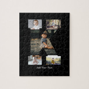 Quebra-cabeça Colagem de Fotos com Letra K em Preto e Branco
