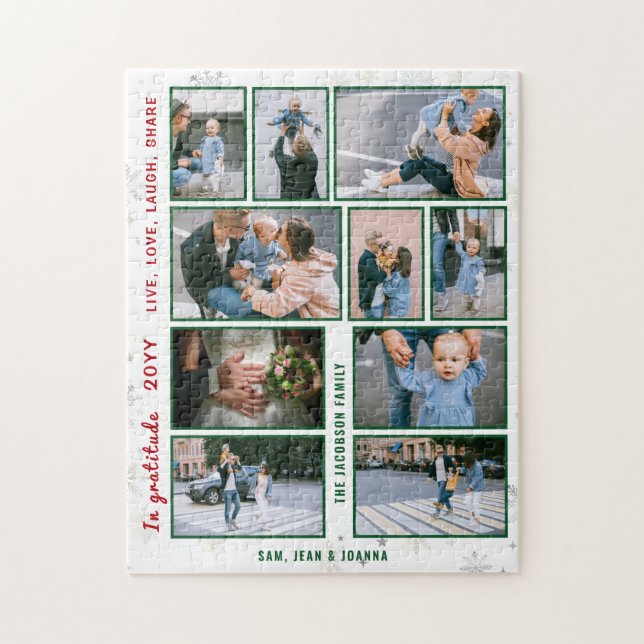 Quebra-cabeça Colagem de Fotos da Família 10 Imagens White Perso (Vertical)