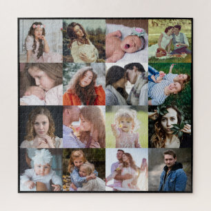 Quebra-cabeça Colagem de Fotos da Família 16 Fácil Quadrado Gr