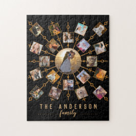 Quebra-cabeça Colagem de Fotos da Família 21 Imagens Preto Doura