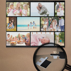 Quebra-cabeça Colagem de Fotos da Família Personalizada em Grade